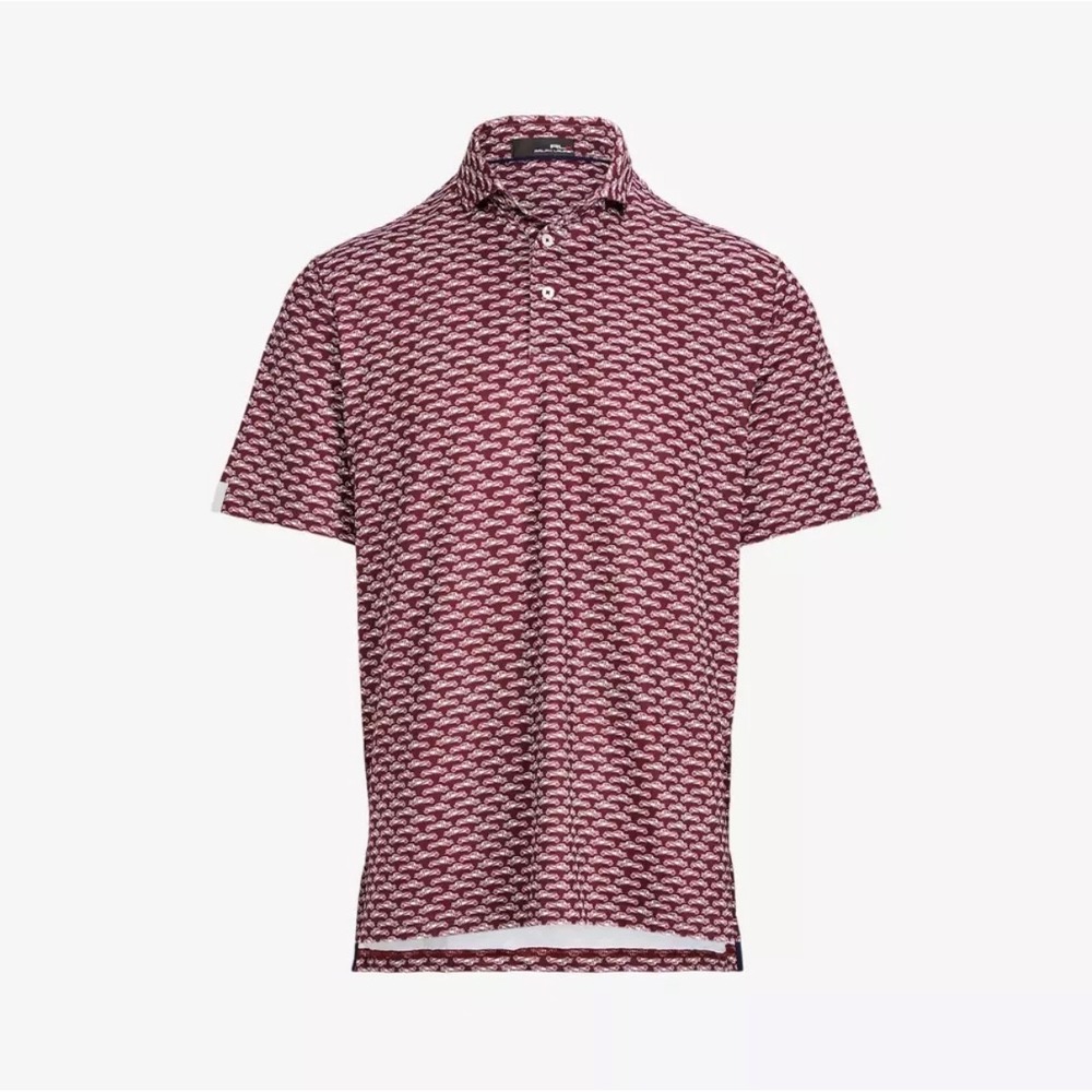 RLX Polo Shirt Mens XL Maroon Classic Car AOP Print Bali Hai Embroidered‎ Golf
